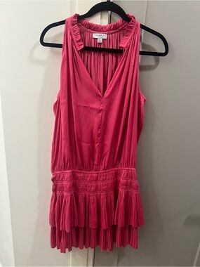 Vibrant Pink Sleeveless Tiered Dress